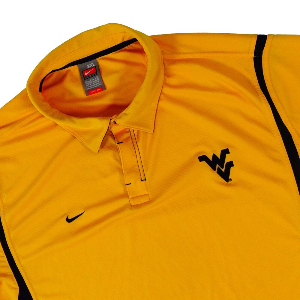 Vintage Nike Team West Virginia Performance FitDry Golf Polo Shirt Men's 3XL